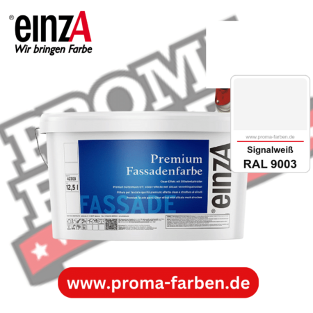 einzA Premium Fassadenfarbe kaufen bei Proma Farben RAL 9003 Signalweiß