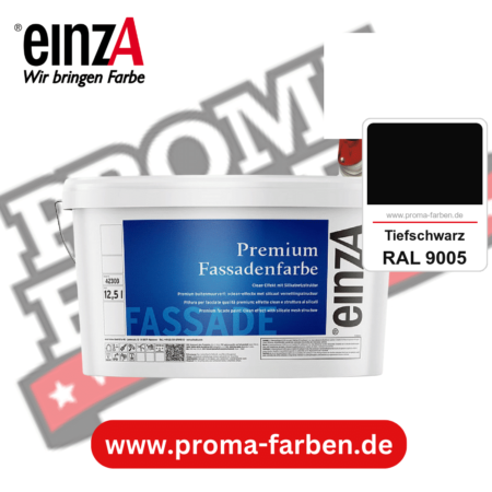 einzA Premium Fassadenfarbe kaufen bei Proma Farben RAL 9005 Tiefschwarz