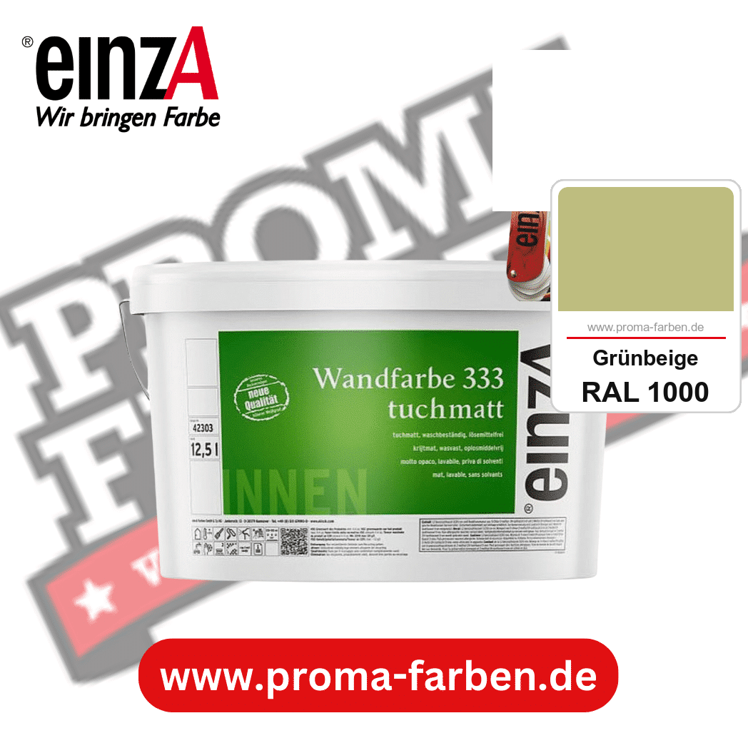 einzA Wandfarbe 333 tuchmatt kaufen bei Proma Farben RAL 1000 Grünbeige