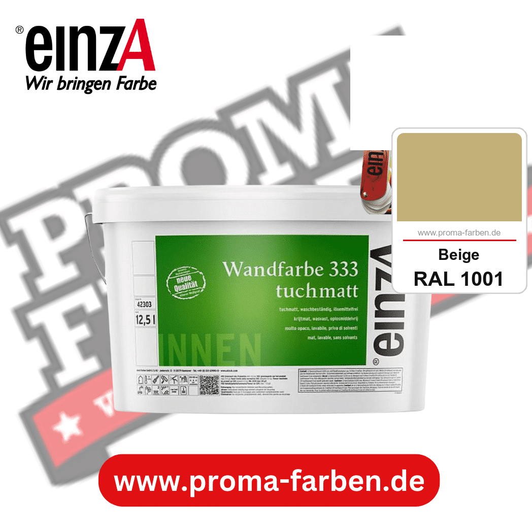 einzA Wandfarbe 333 tuchmatt kaufen bei Proma Farben RAL 1001 Beige