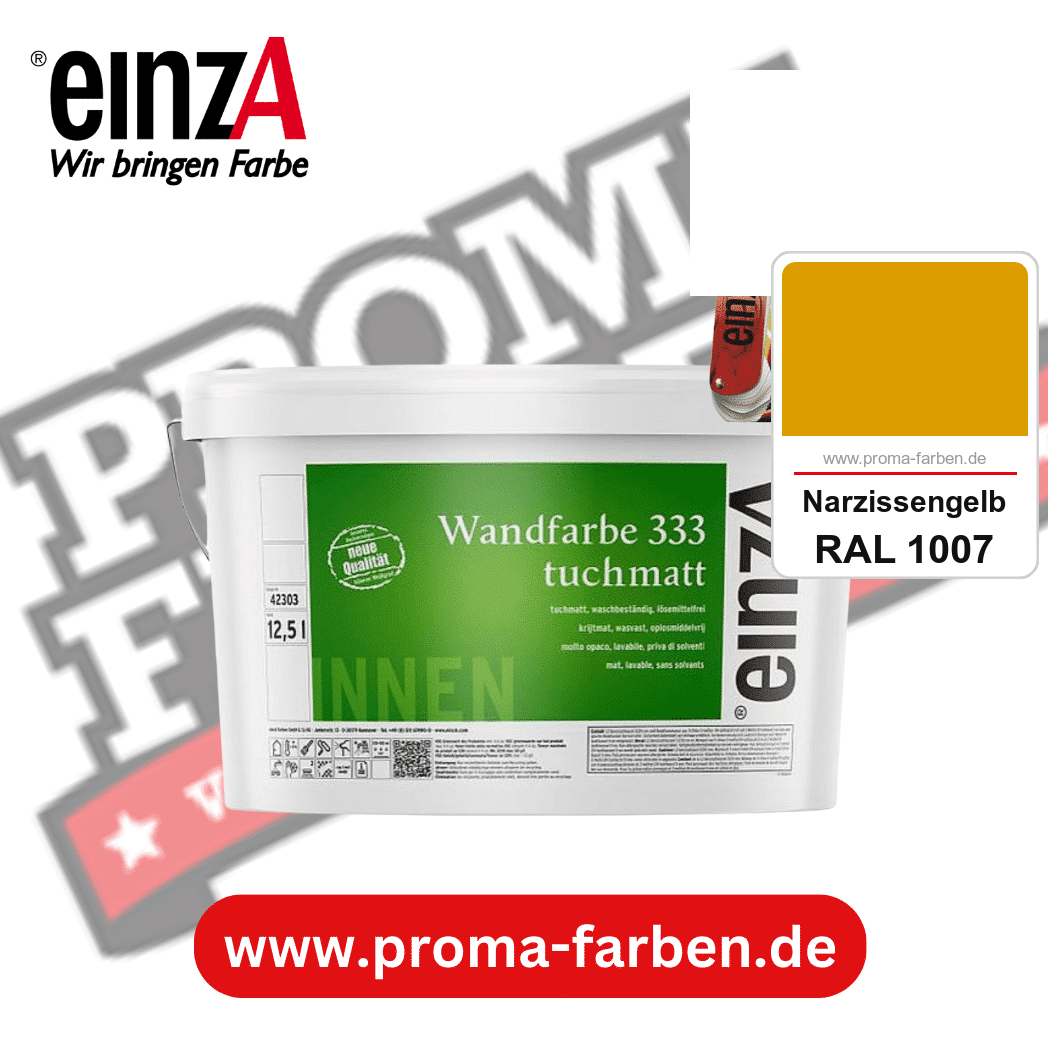 einzA Wandfarbe 333 tuchmatt kaufen bei Proma Farben RAL 1007 Narzissengelb