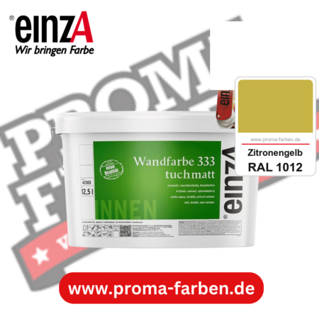 einzA Wandfarbe 333 tuchmatt kaufen bei Proma Farben RAL 1012 Zitronengelb