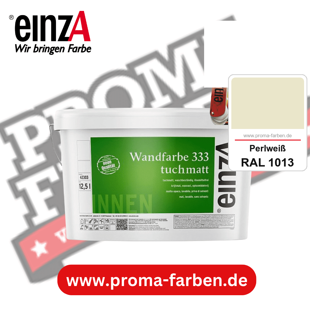 einzA Wandfarbe 333 tuchmatt kaufen bei Proma Farben RAL 1013 Perlweiß
