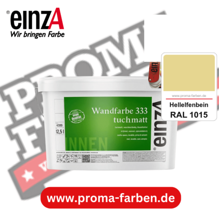 einzA Wandfarbe 333 tuchmatt kaufen bei Proma Farben RAL 1015 Hellelfenbein