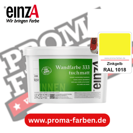 einzA Wandfarbe 333 tuchmatt kaufen bei Proma Farben RAL 1018 Zinkgelb