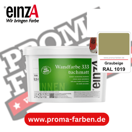 einzA Wandfarbe 333 tuchmatt kaufen bei Proma Farben RAL 1019 Graubeige
