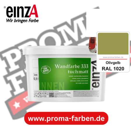 einzA Wandfarbe 333 tuchmatt kaufen bei Proma Farben RAL 1020 Olivgelb