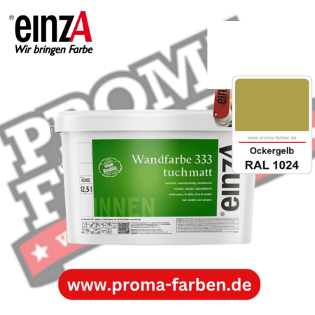 einzA Wandfarbe 333 tuchmatt kaufen bei Proma Farben RAL 1024 Ockergelb