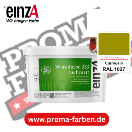 einzA Wandfarbe 333 tuchmatt kaufen bei Proma Farben RAL 1027 Currygelb