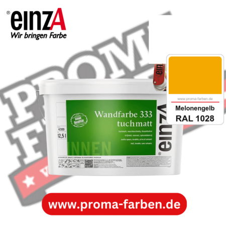 einzA Wandfarbe 333 tuchmatt kaufen bei Proma Farben RAL 1028 Melonengelb