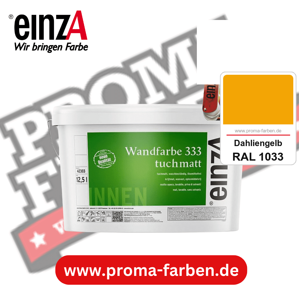 einzA Wandfarbe 333 tuchmatt kaufen bei Proma Farben RAL 1033 Dahliengelb