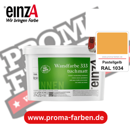einzA Wandfarbe 333 tuchmatt kaufen bei Proma Farben RAL 1034 Pastellgelb