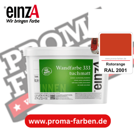einzA Wandfarbe 333 tuchmatt kaufen bei Proma Farben RAL 2001 Rotorange