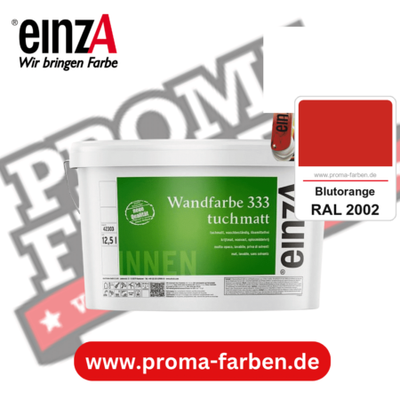 einzA Wandfarbe 333 tuchmatt kaufen bei Proma Farben RAL 2002 Blutorange