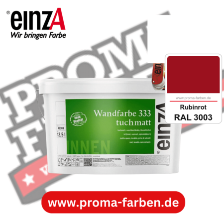einzA Wandfarbe 333 tuchmatt kaufen bei Proma Farben RAL 3003 Rubinrot