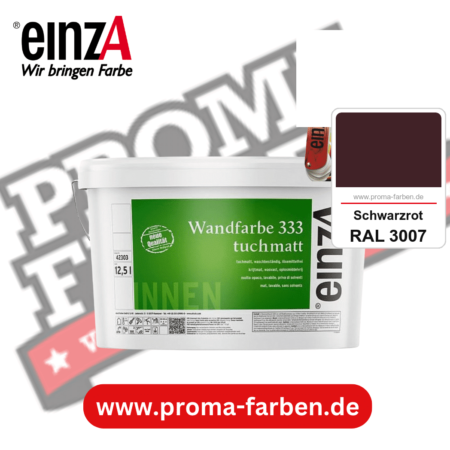 einzA Wandfarbe 333 tuchmatt kaufen bei Proma Farben RAL 3007 Schwarzrot