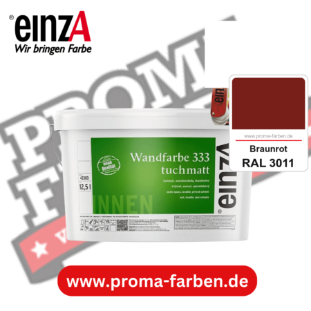 einzA Wandfarbe 333 tuchmatt kaufen bei Proma Farben RAL 3011 Braunrot