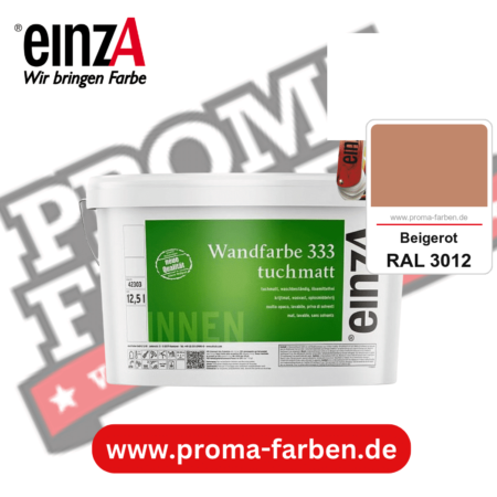 einzA Wandfarbe 333 tuchmatt kaufen bei Proma Farben RAL 3012 Beigerot
