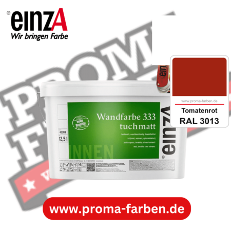 einzA Wandfarbe 333 tuchmatt kaufen bei Proma Farben RAL 3013 Tomatenrot