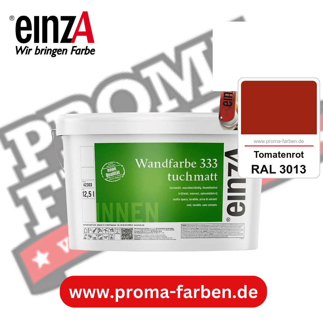 einzA Wandfarbe 333 tuchmatt kaufen bei Proma Farben RAL 3013 Tomatenrot
