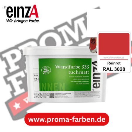 einzA Wandfarbe 333 tuchmatt kaufen bei Proma Farben RAL 3028 Reinrot