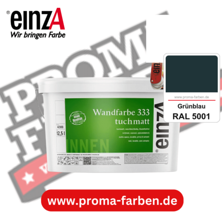 einzA Wandfarbe 333 tuchmatt kaufen bei Proma Farben RAL 5001 Grünblau