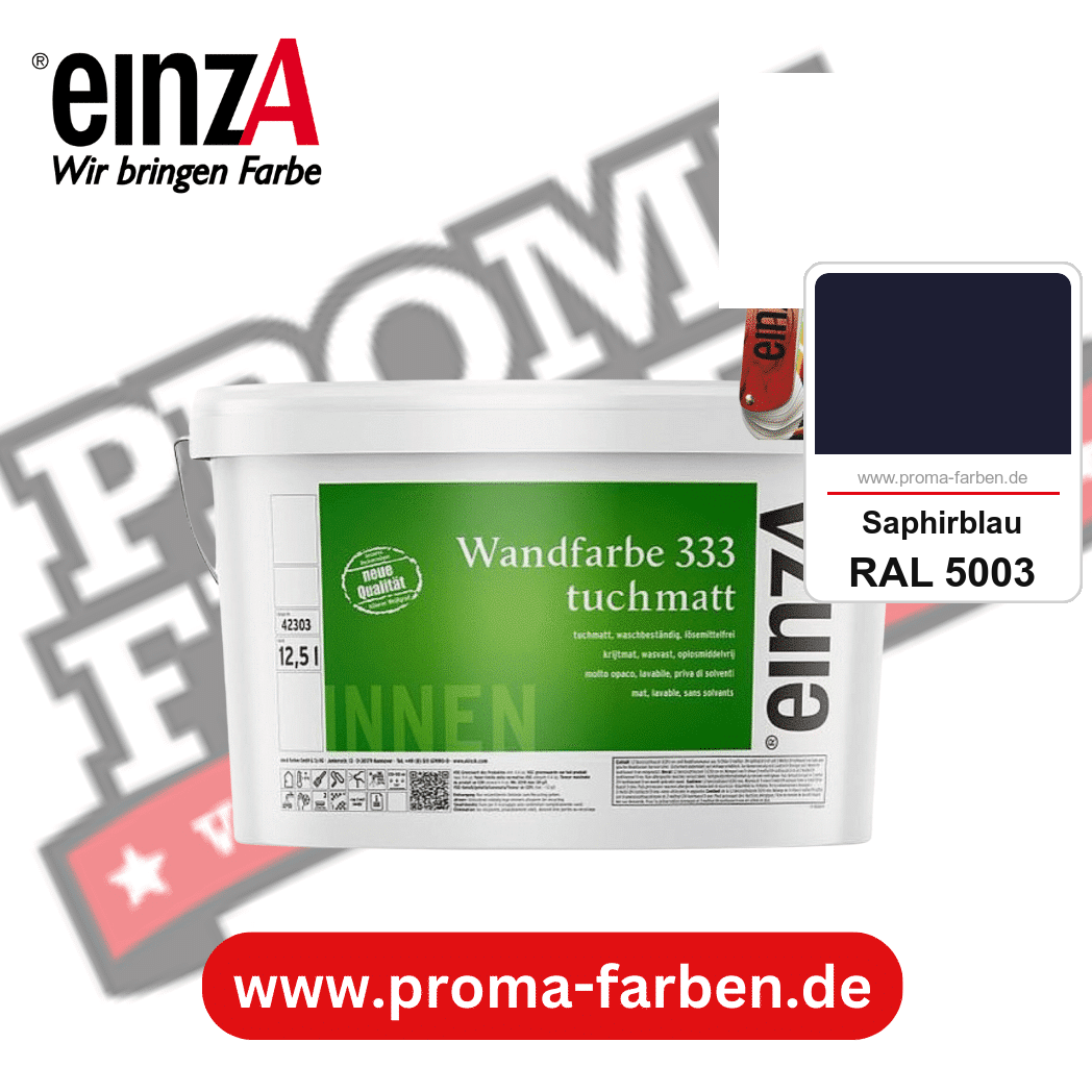 einzA Wandfarbe 333 tuchmatt kaufen bei Proma Farben RAL 5003 Saphirblau