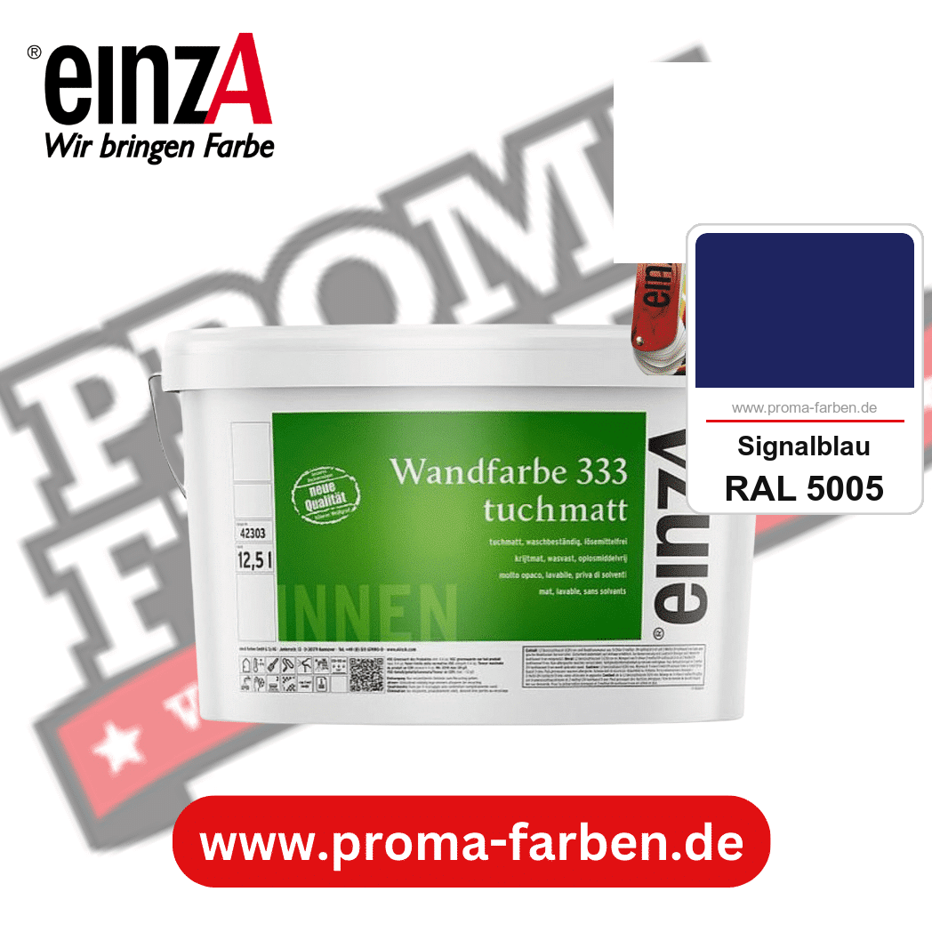 einzA Wandfarbe 333 tuchmatt kaufen bei Proma Farben RAL 5005 Signalblau