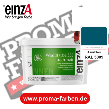 einzA Wandfarbe 333 tuchmatt kaufen bei Proma Farben RAL 5009 Azurblau