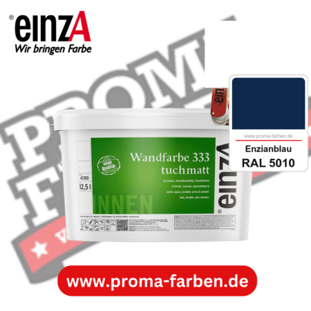 einzA Wandfarbe 333 tuchmatt kaufen bei Proma Farben RAL 5010 Enzianblau