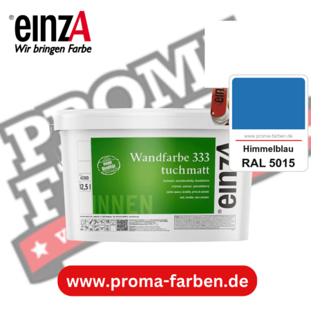 einzA Wandfarbe 333 tuchmatt kaufen bei Proma Farben RAL 5015 Himmelblau
