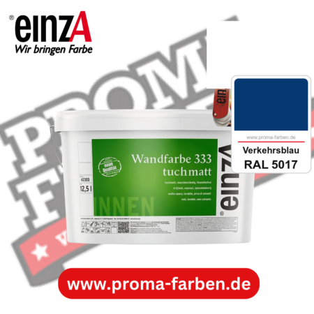 einzA Wandfarbe 333 tuchmatt kaufen bei Proma Farben RAL 5017 Verkehrsblau
