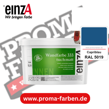 einzA Wandfarbe 333 tuchmatt kaufen bei Proma Farben RAL 5019 Capriblau