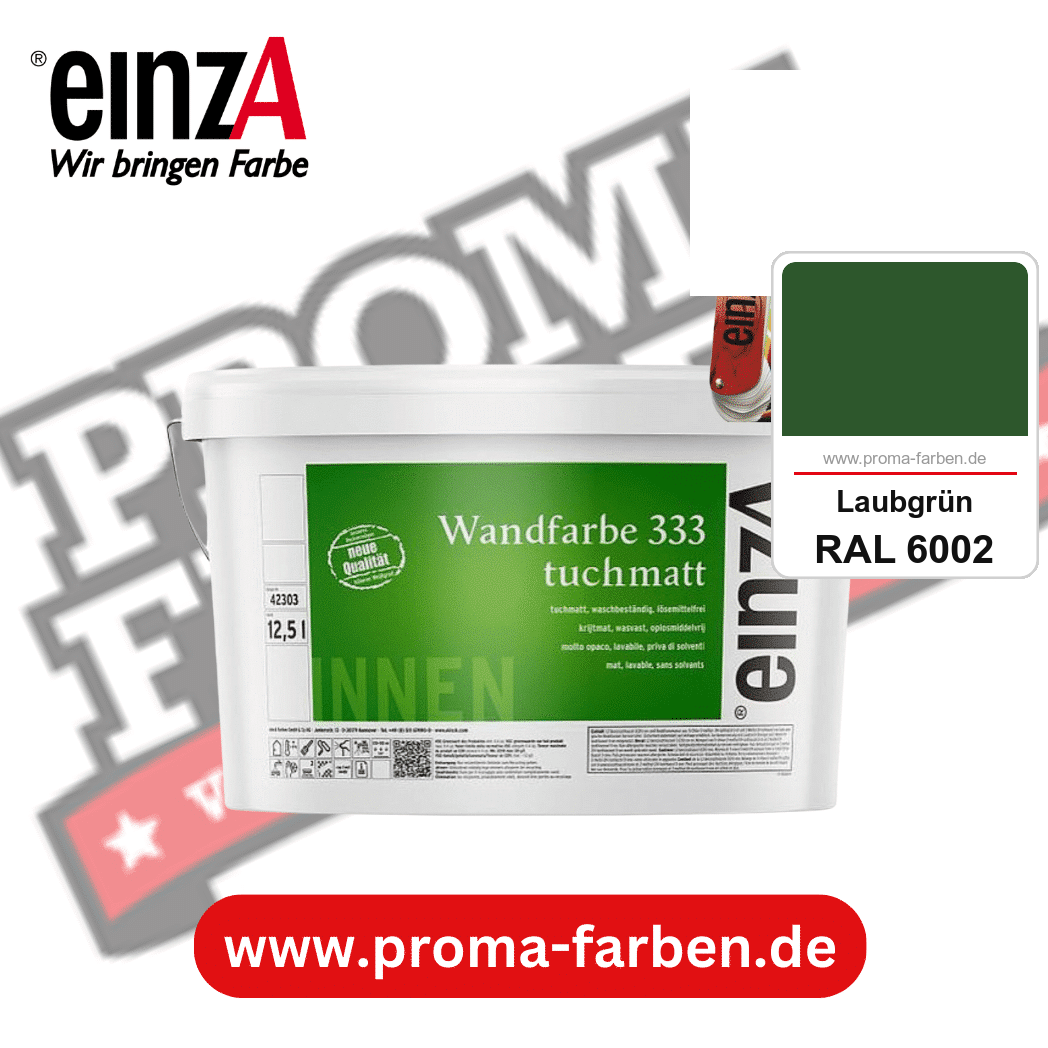 einzA Wandfarbe 333 tuchmatt kaufen bei Proma Farben RAL 6002 Laubgrün