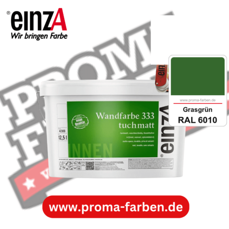 einzA Wandfarbe 333 tuchmatt kaufen bei Proma Farben RAL 6010 Grasgrün