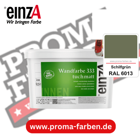 einzA Wandfarbe 333 tuchmatt kaufen bei Proma Farben RAL 6013 Schilfgrün