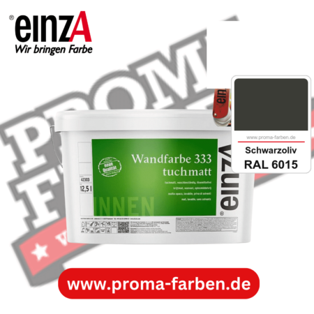 einzA Wandfarbe 333 tuchmatt kaufen bei Proma Farben RAL 6015 Schwarzoliv