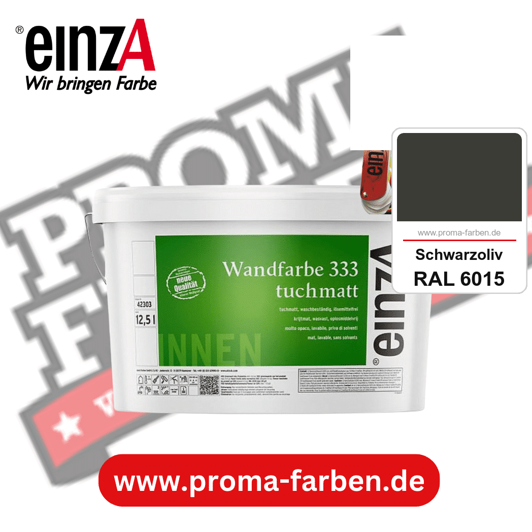 einzA Wandfarbe 333 tuchmatt kaufen bei Proma Farben RAL 6015 Schwarzoliv
