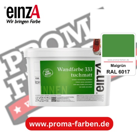 einzA Wandfarbe 333 tuchmatt kaufen bei Proma Farben RAL 6017 Maigrün