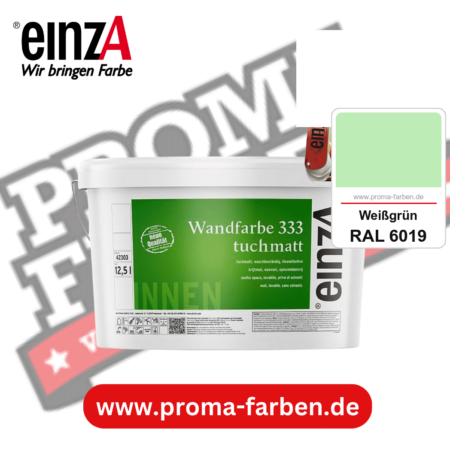 einzA Wandfarbe 333 tuchmatt kaufen bei Proma Farben RAL 6019 Weißgrün
