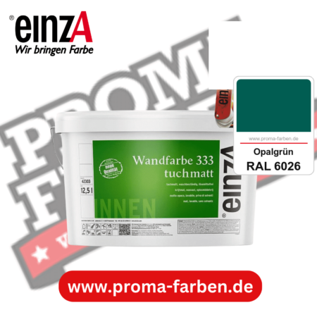einzA Wandfarbe 333 tuchmatt kaufen bei Proma Farben RAL 6026 Opalgrün