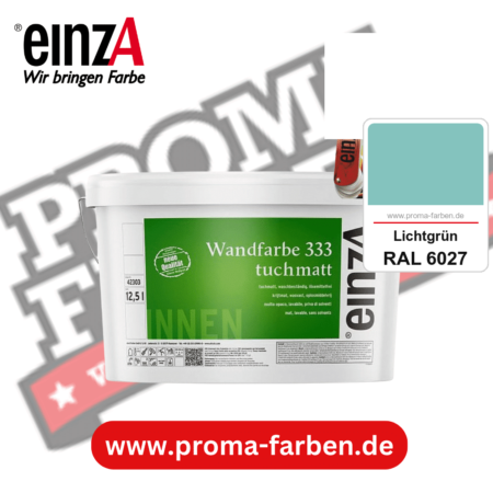 einzA Wandfarbe 333 tuchmatt kaufen bei Proma Farben RAL 6027 Lichtgrün