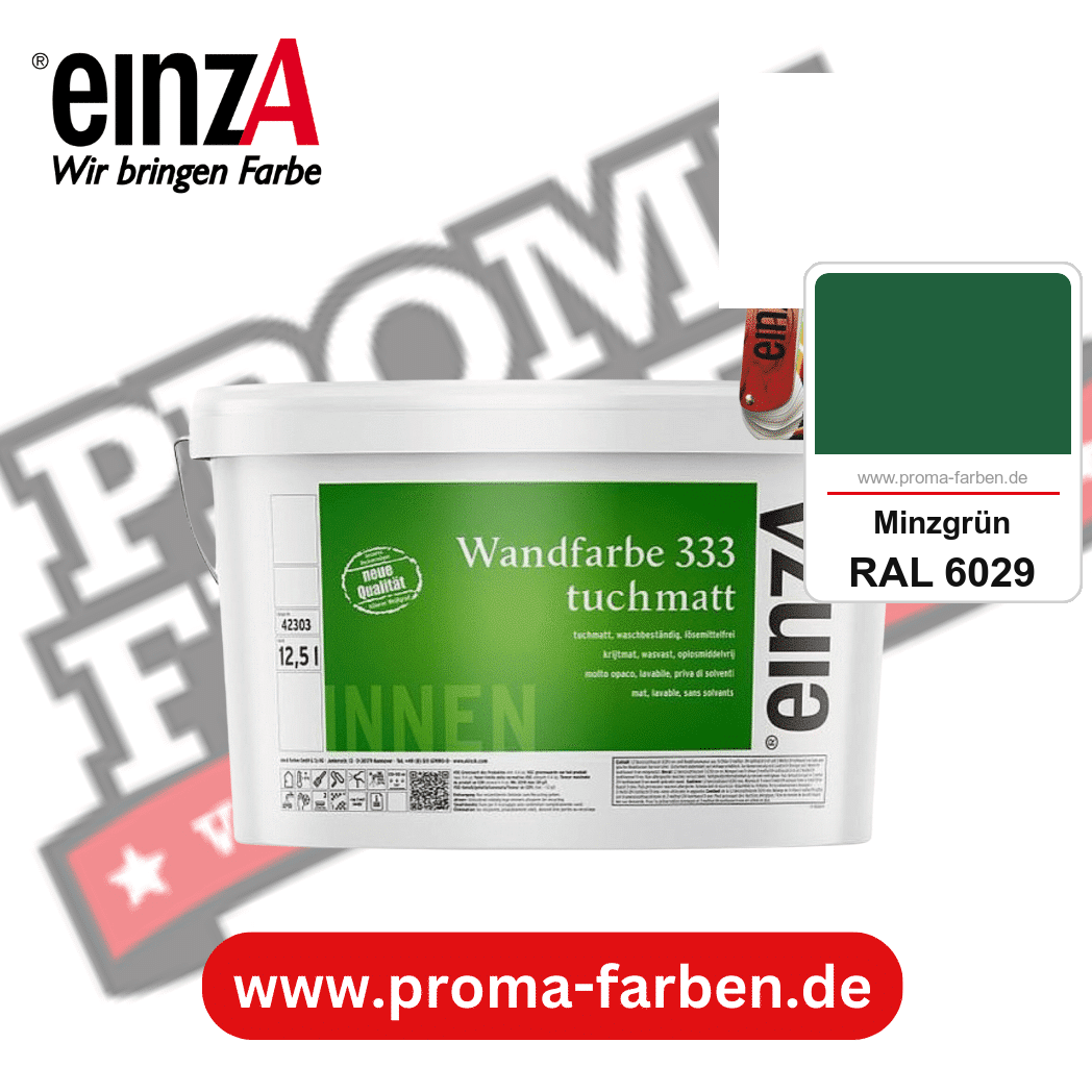 einzA Wandfarbe 333 tuchmatt kaufen bei Proma Farben RAL 6029 Minzgrün