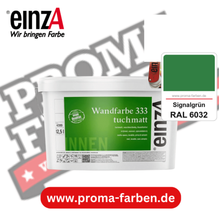 einzA Wandfarbe 333 tuchmatt kaufen bei Proma Farben RAL 6032 Signalgrün