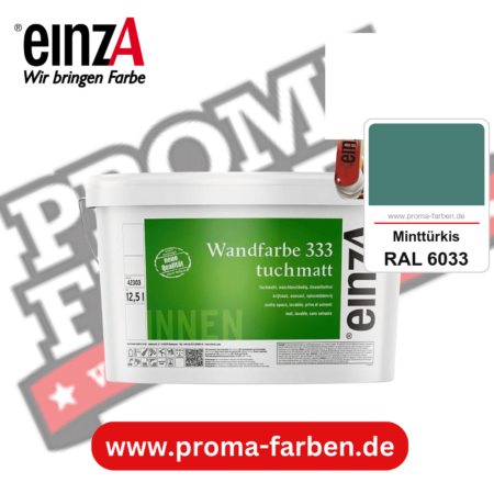 einzA Wandfarbe 333 tuchmatt kaufen bei Proma Farben RAL 6033 Minttürkis