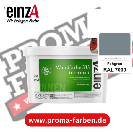 einzA Wandfarbe 333 tuchmatt kaufen bei Proma Farben RAL 7000 Fehgrau