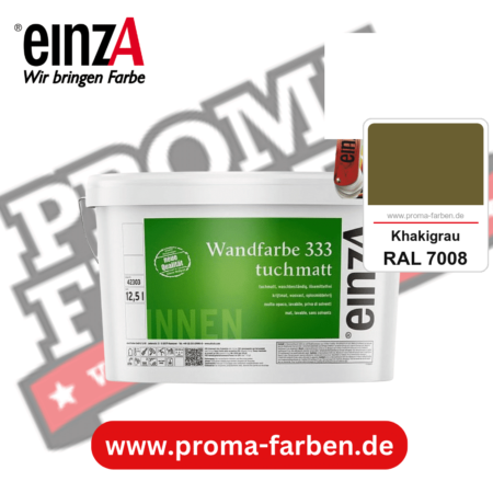 einzA Wandfarbe 333 tuchmatt kaufen bei Proma Farben RAL 7008 Khakigrau