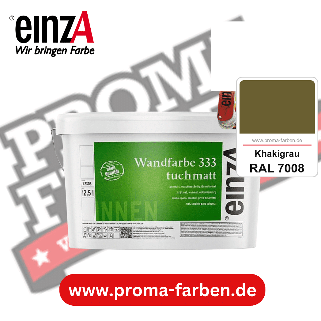 einzA Wandfarbe 333 tuchmatt kaufen bei Proma Farben RAL 7008 Khakigrau