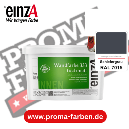 einzA Wandfarbe 333 tuchmatt kaufen bei Proma Farben RAL 7015 Schiefergrau