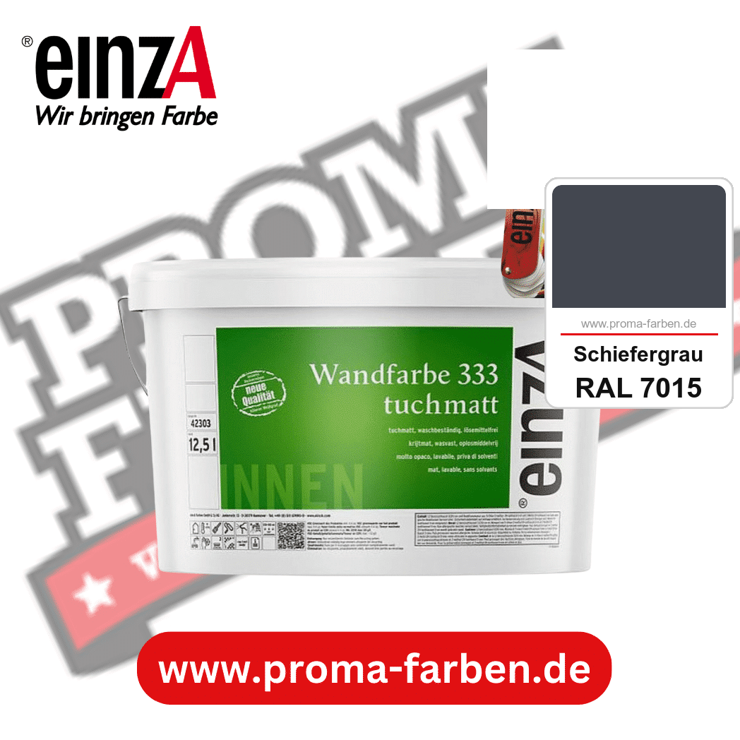 einzA Wandfarbe 333 tuchmatt kaufen bei Proma Farben RAL 7015 Schiefergrau